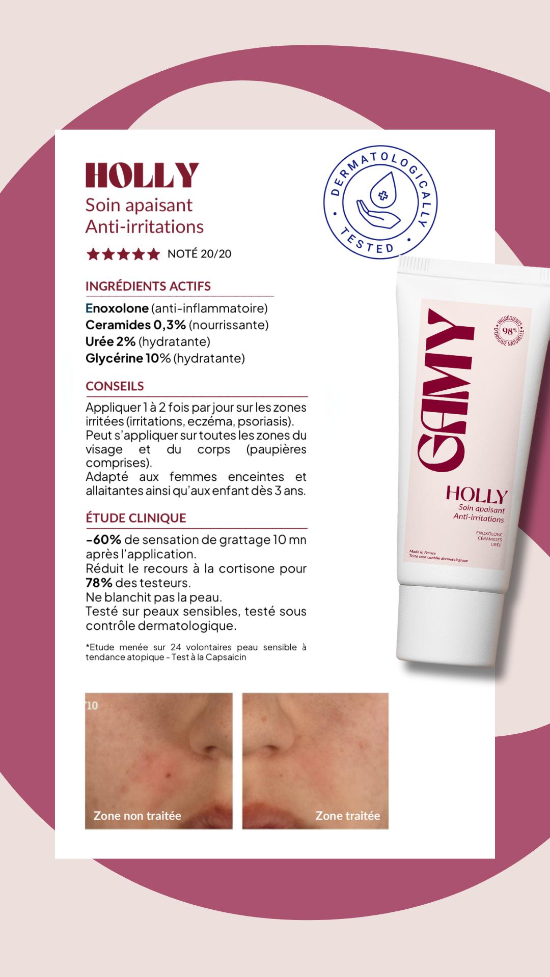 HOLLY - Soin apaisant anti-irritations pour peaux sensibles